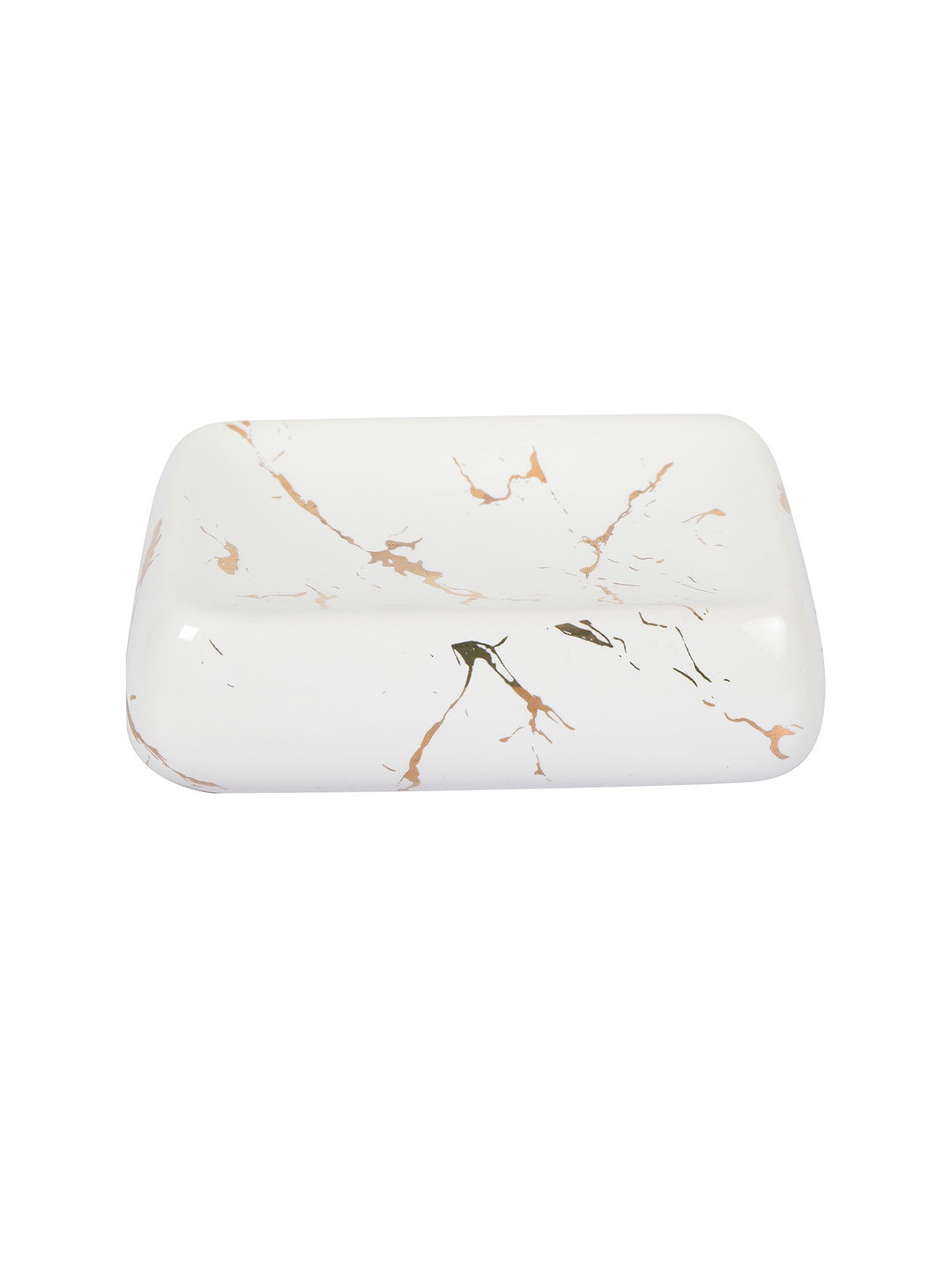 

FabSeasons White Abstract Italian Marble Look Ceramic Soap Holder