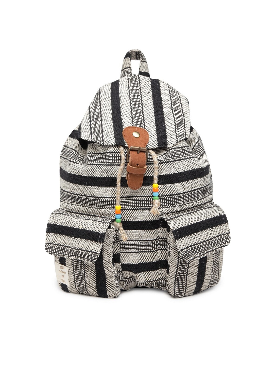 

The House of Tara Striped Backpack, Grey