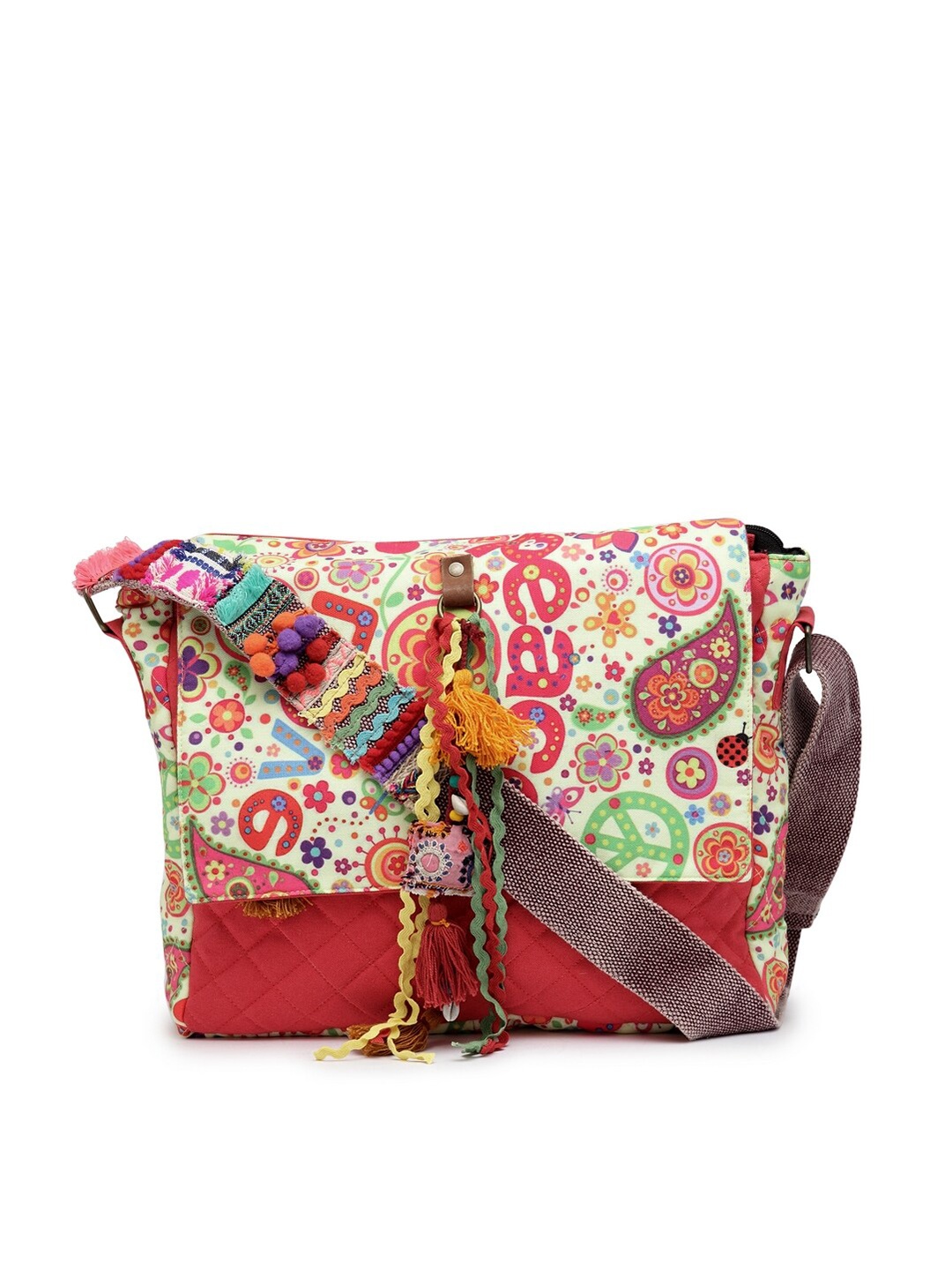 

The House of Tara Printed Laptop Messenger Bag, Pink