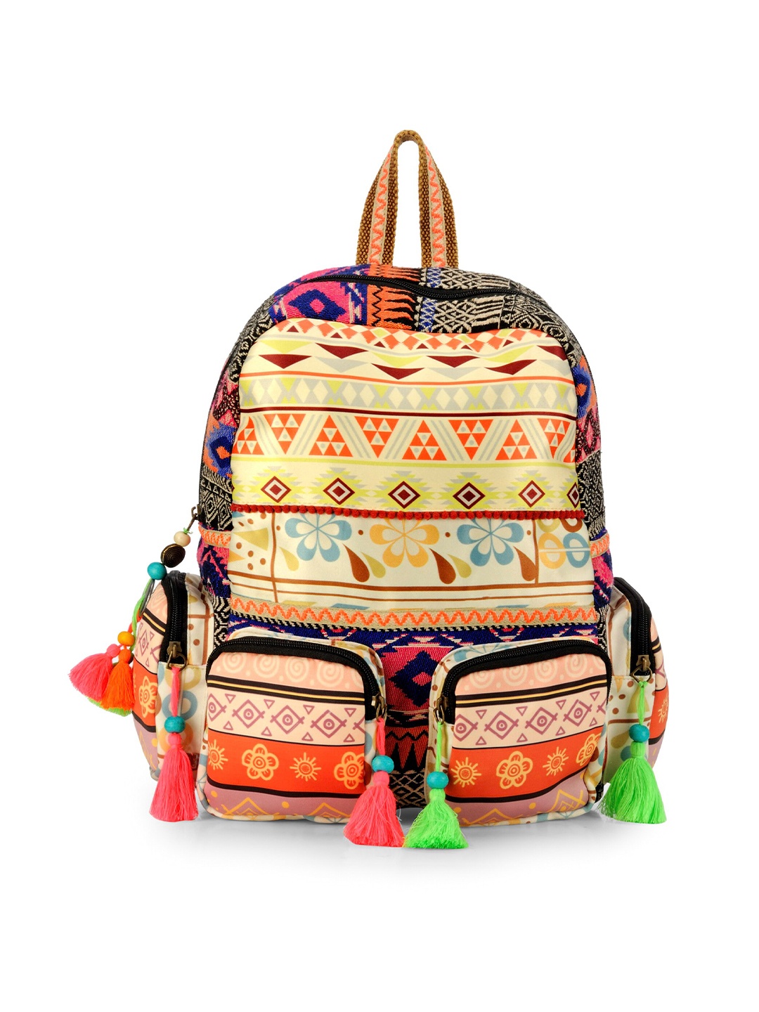 

The House of Tara Women Tasselled Backpack, Multi