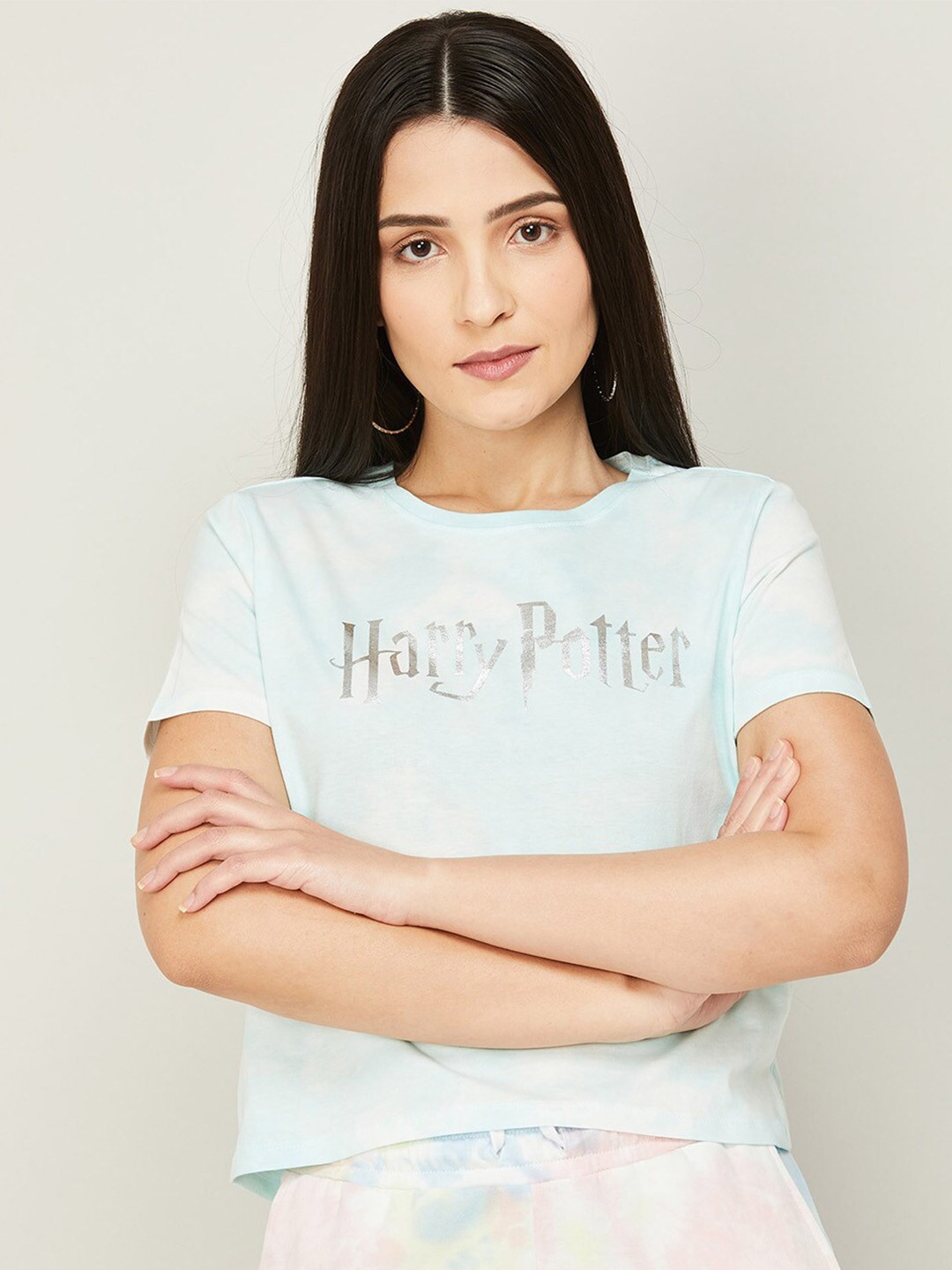 

Ginger by Lifestyle Tie and Dye Cotton Top, Blue