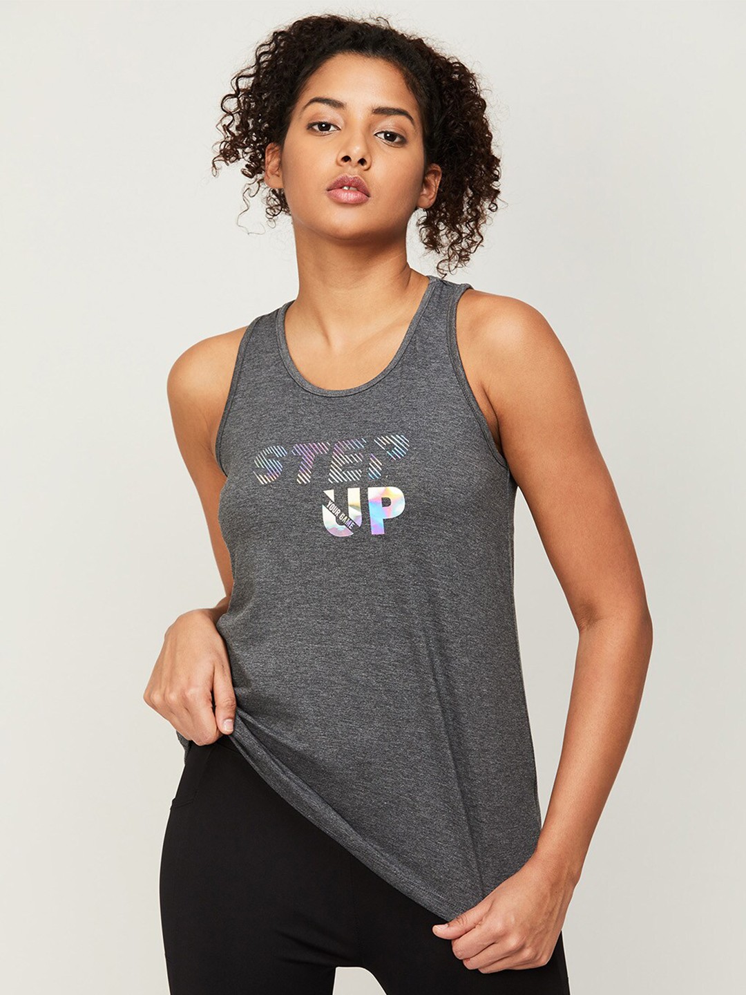 

Kappa Print Tank Top, Grey melange