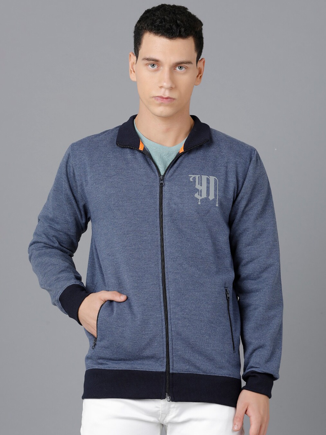 

YOVISH Men Front-Open Dry Fit Cotton Sweatshirt, Blue