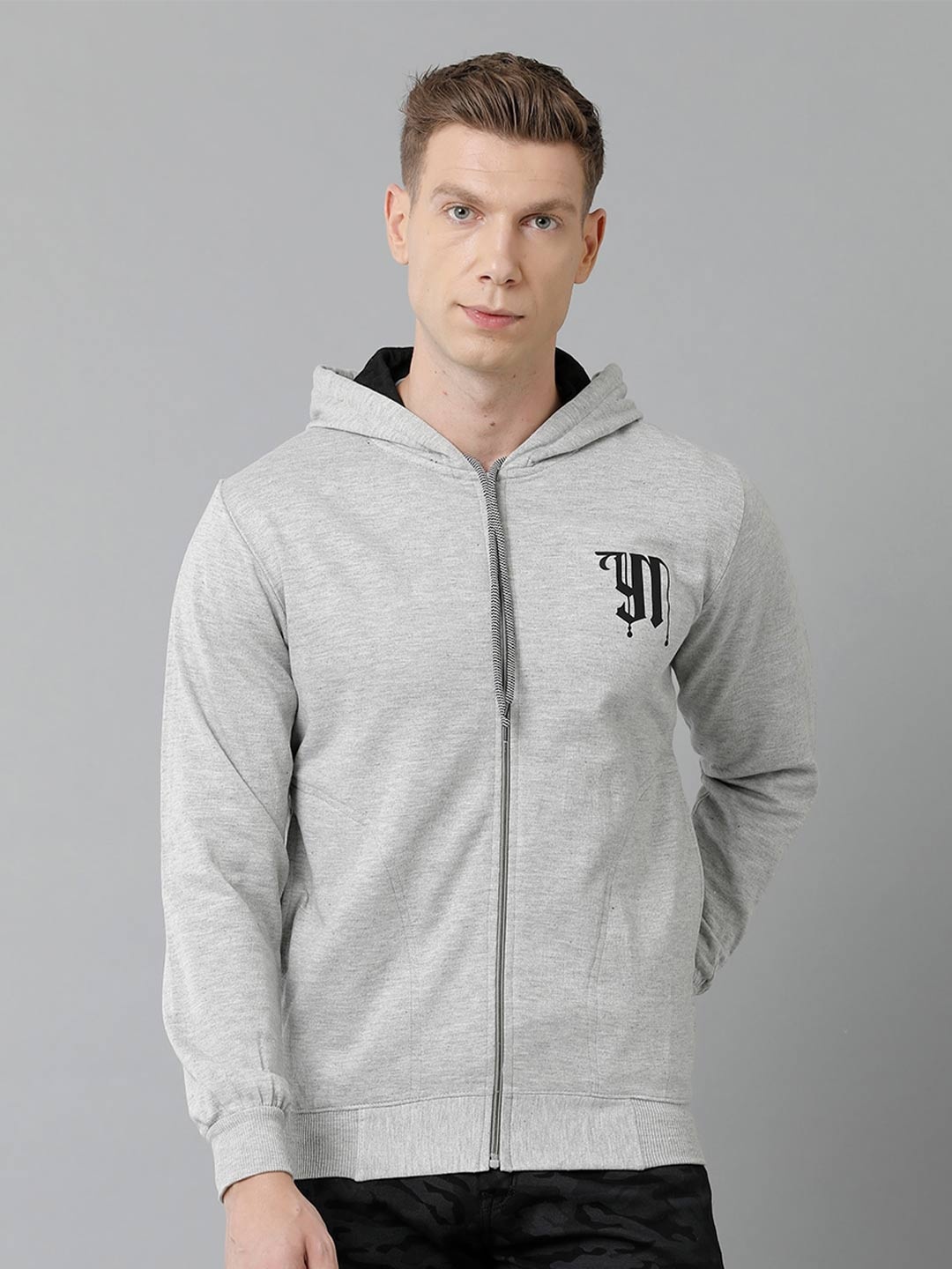 

YOVISH Men Hooded Cotton Sweatshirt, Grey