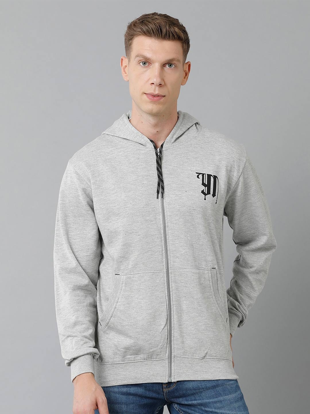 

YOVISH Men Hooded Cotton Sweatshirt, Grey