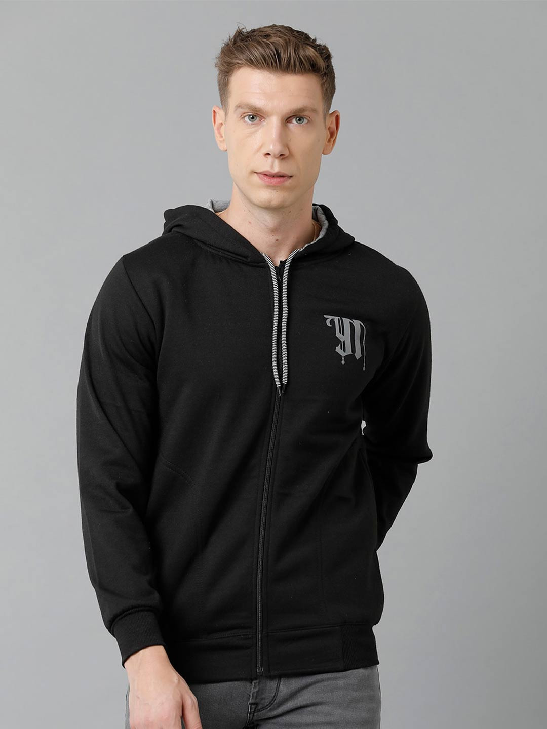 

YOVISH Men Hooded Cotton Sweatshirt, Black