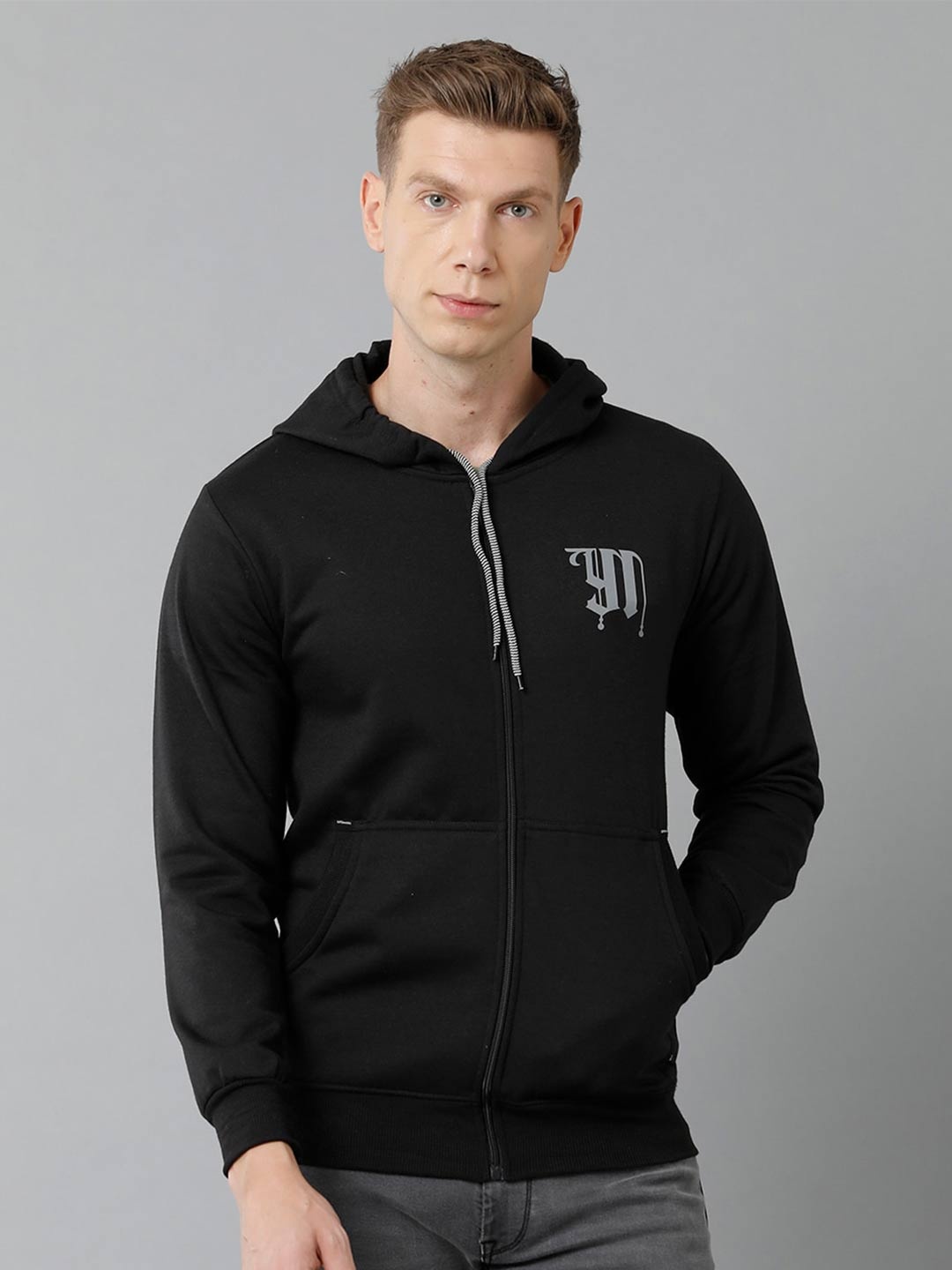 

YOVISH Men Hooded Cotton Sweatshirt, Black