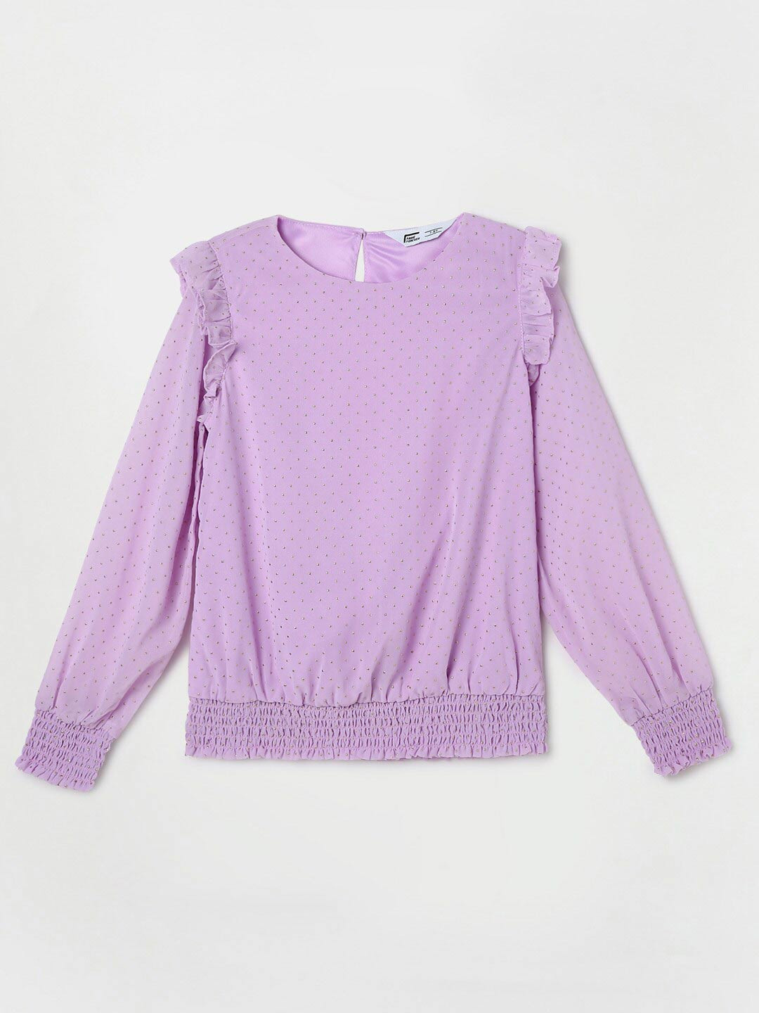 

Fame Forever by Lifestyle Embellished Ruffles Blouson Top, Lavender