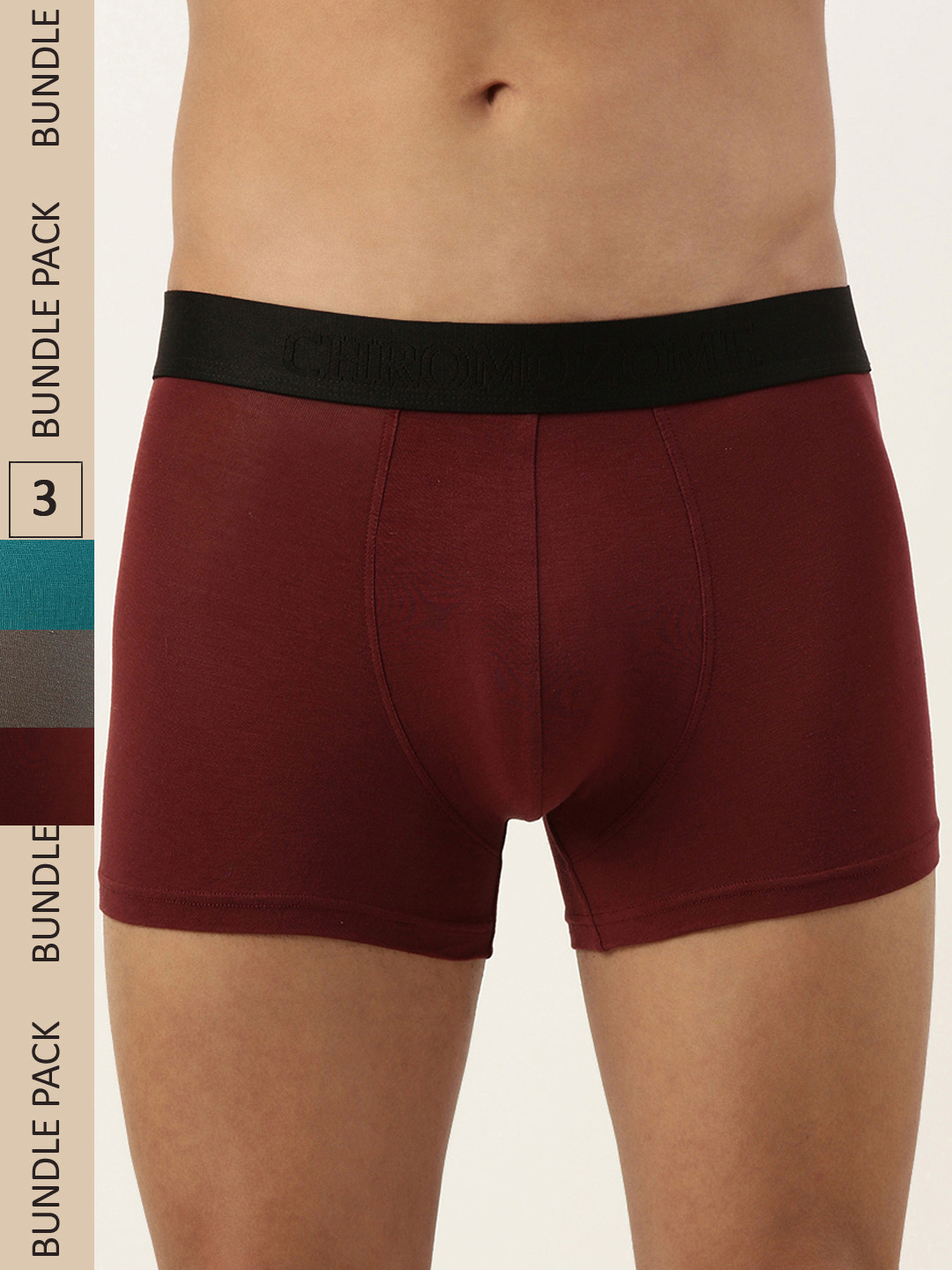 

Chromozome Men Pack of 3 Ultra-Premium Micro-Modal Trunks 8902733629119, Burgundy