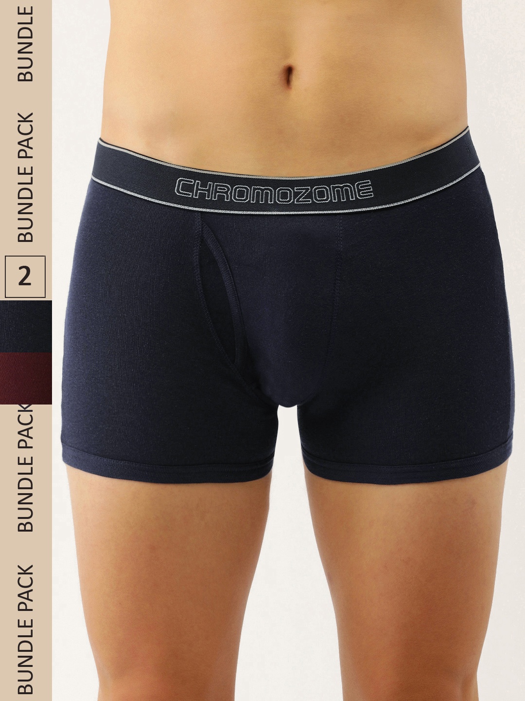 

Chromozome Men Pack of 2 Pure Cotton Premium Trunks 8902733630832, Maroon