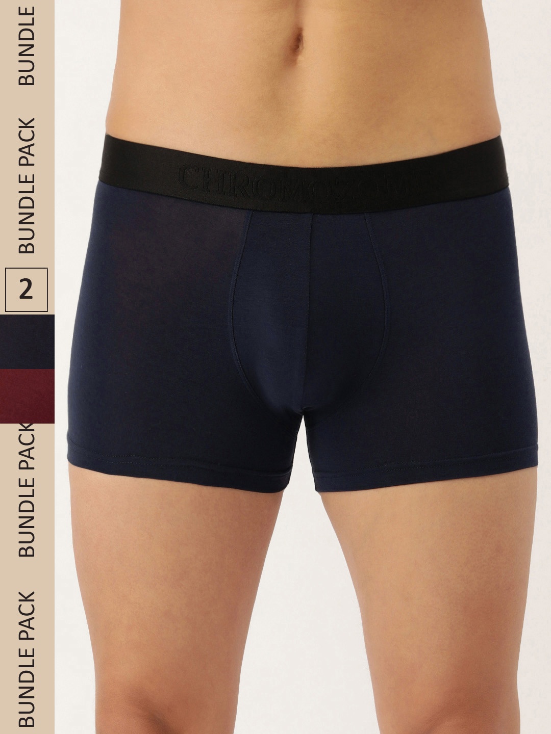 

Chromozome Men Pack Of 2 Ultra-Premium Micro-Modal Trunks 8902733628839, Navy blue