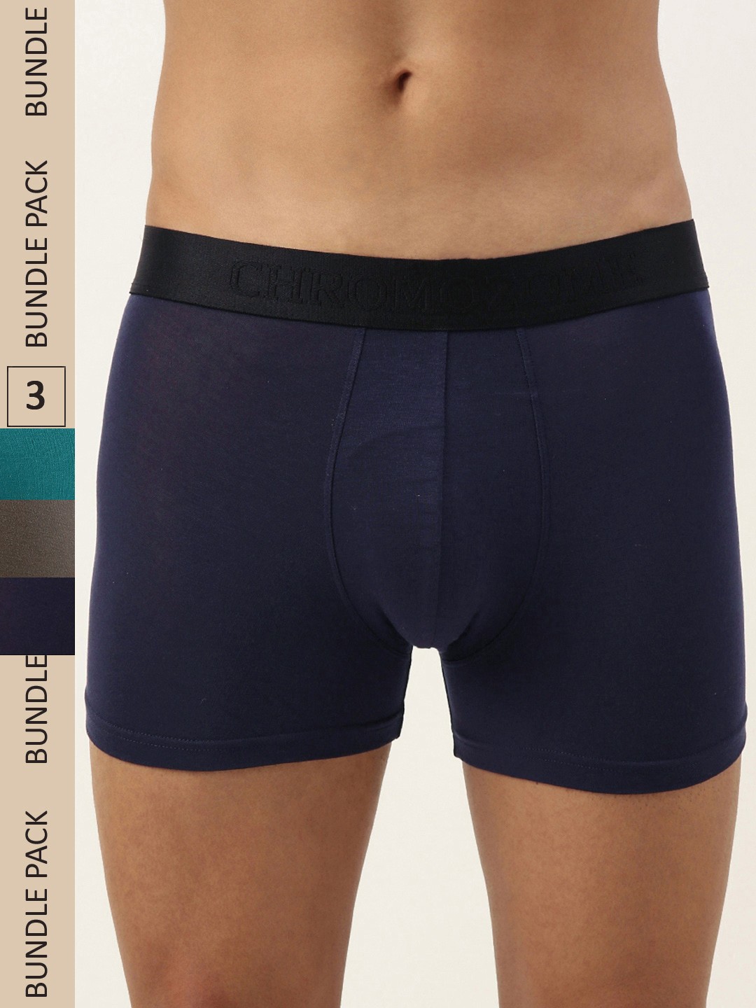 

Chromozome Men Pack of 3 Solid Ultra-Premium Micro-Modal Trunks 8902733629232, Multi
