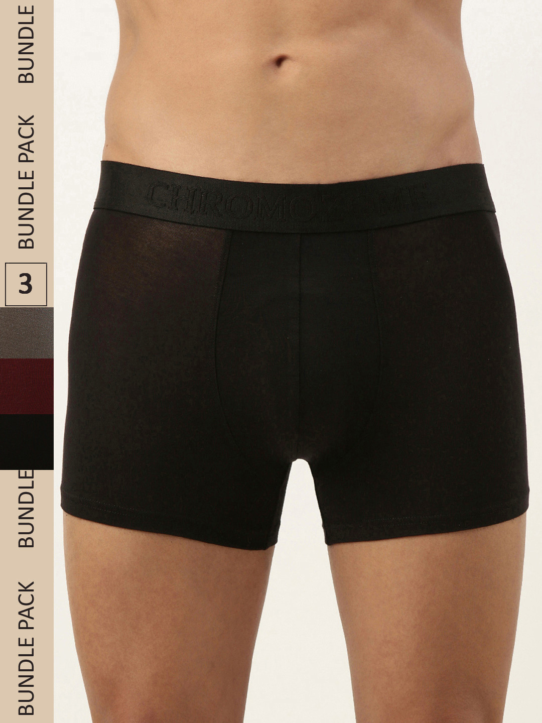 

Chromozome Men Pack of 3 Ultra Premium Micro Modal Trunks 8902733628990, Black