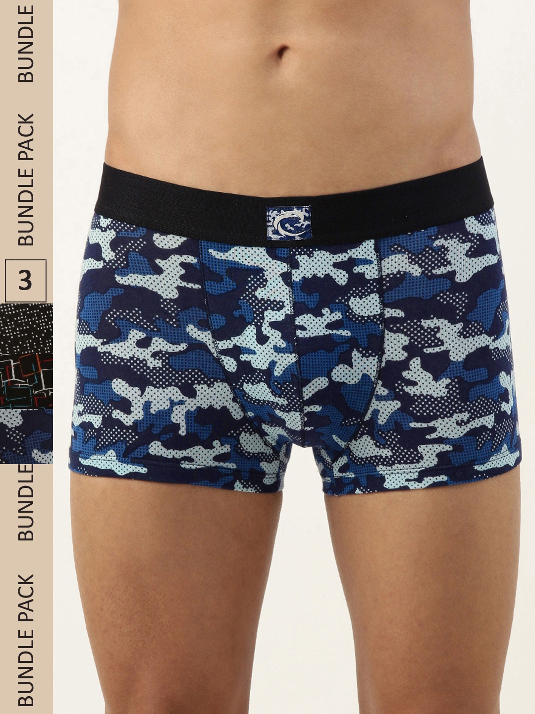 

Chromozome Men Pack of 3 Premium Cotton Printed Trunks 8902733624718, Blue