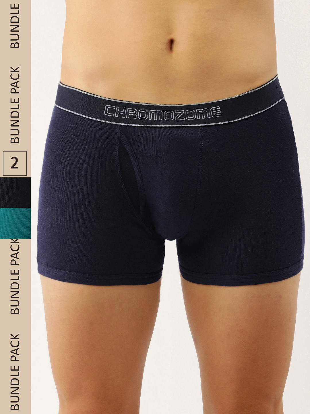 

Chromozome Men Pack of 2 Pure Cotton Premium Trunks 8902733630597, Sea green