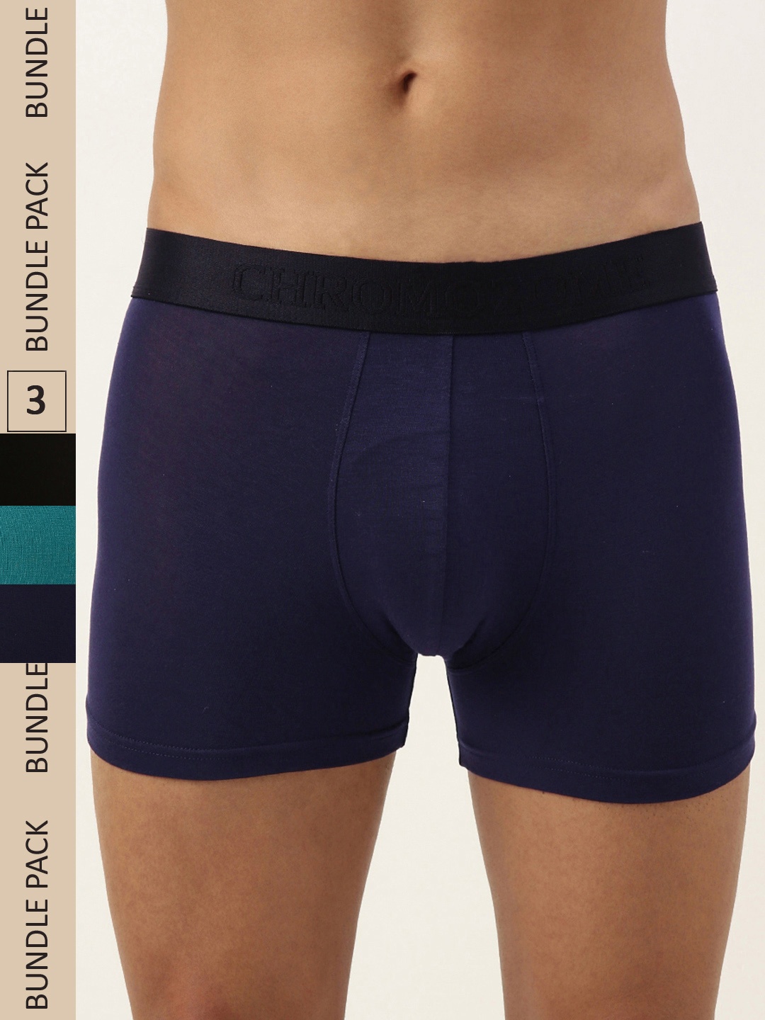 

Chromozome Men Pack of 3 Trunks 8902733628952-MULTI 3, Black