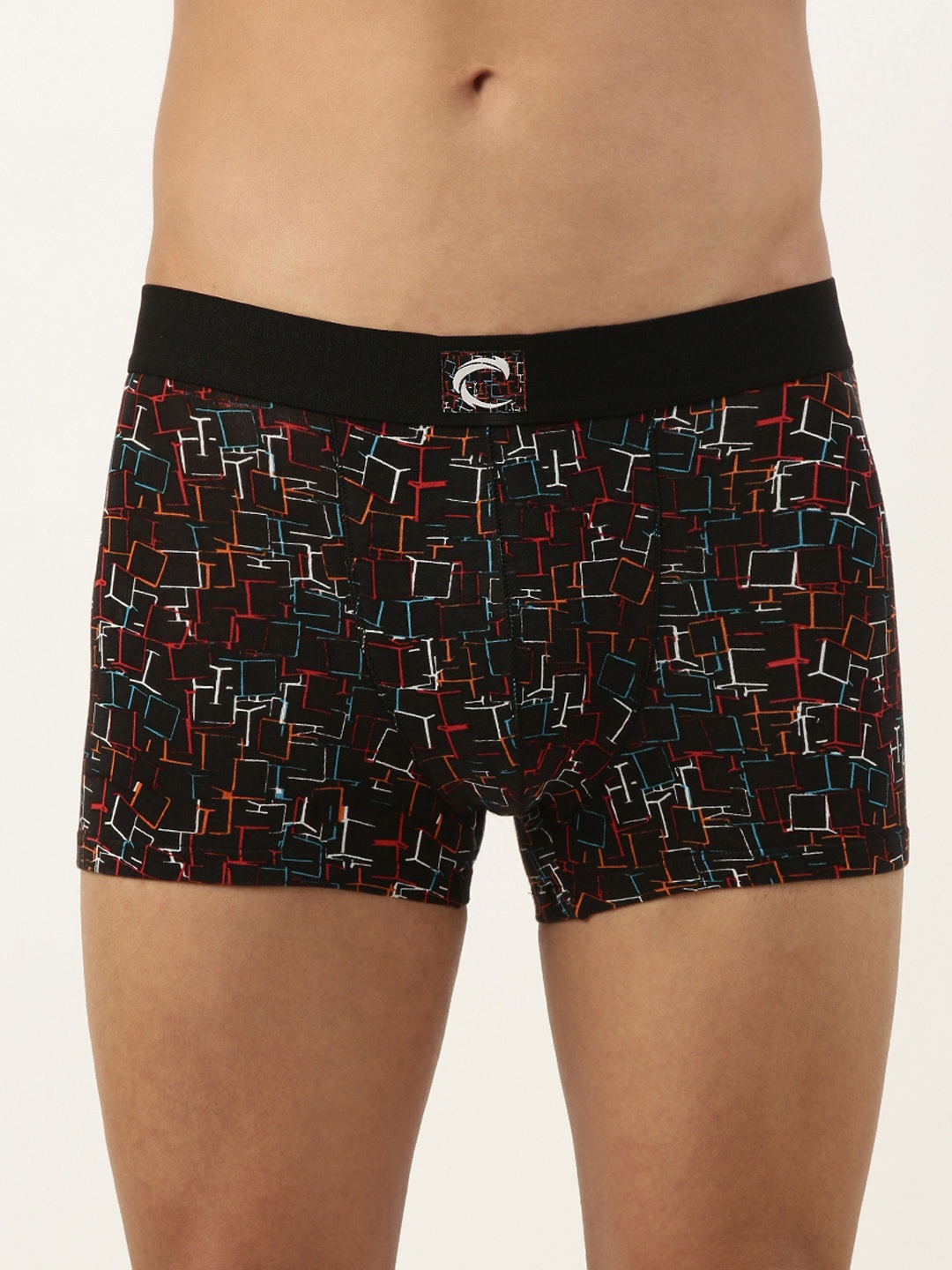 

Chromozome Men Premium Cotton Stretch Printed Trunks 8902733624152, Black