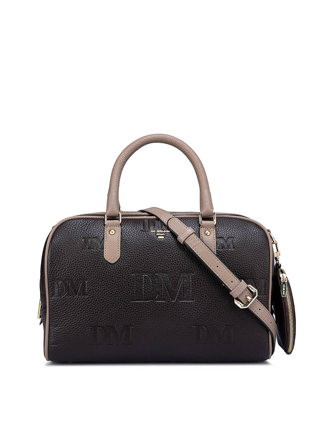 

Da Milano Textured Leather Structured Handheld Bag, Brown