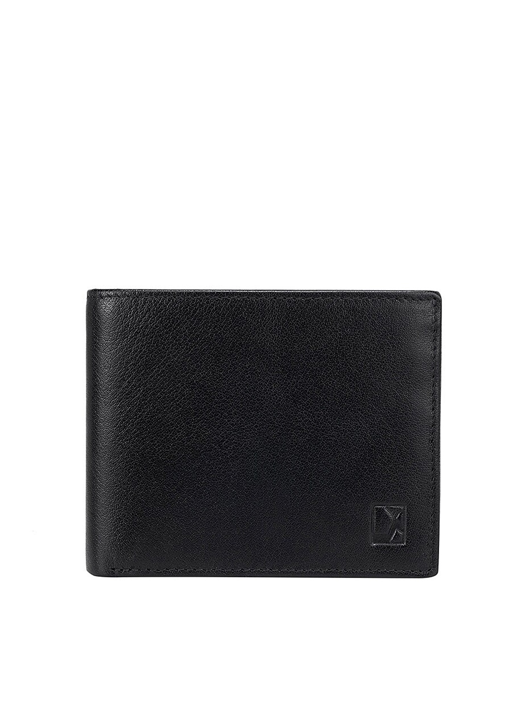 

Da Milano Men Textured Leather Two Fold Wallet, Black