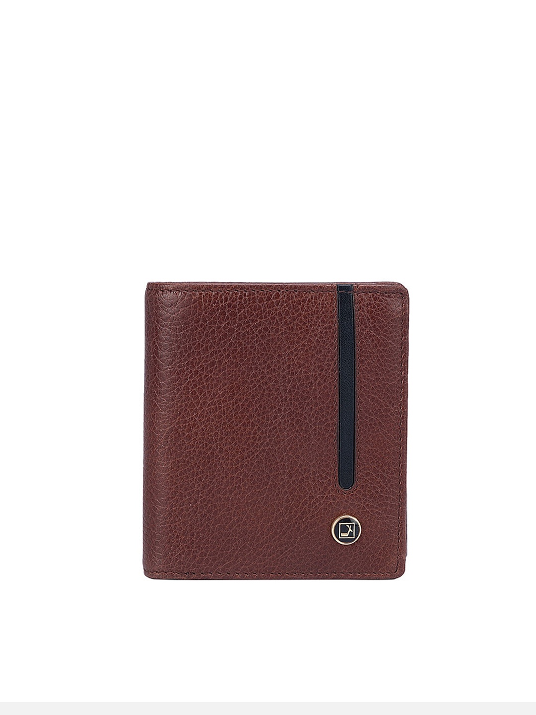

Da Milano Men Animal Textured Leather Two Fold Wallet, Brown
