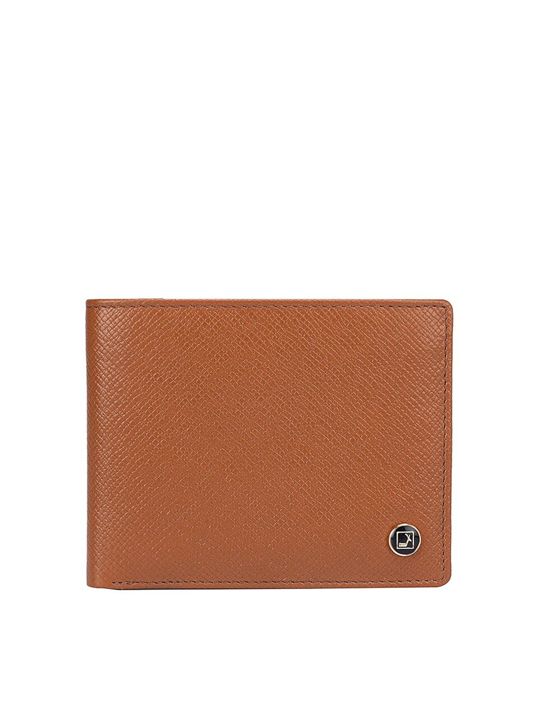 

Da Milano Men Abstract Textured Leather Two Fold Wallet, Brown