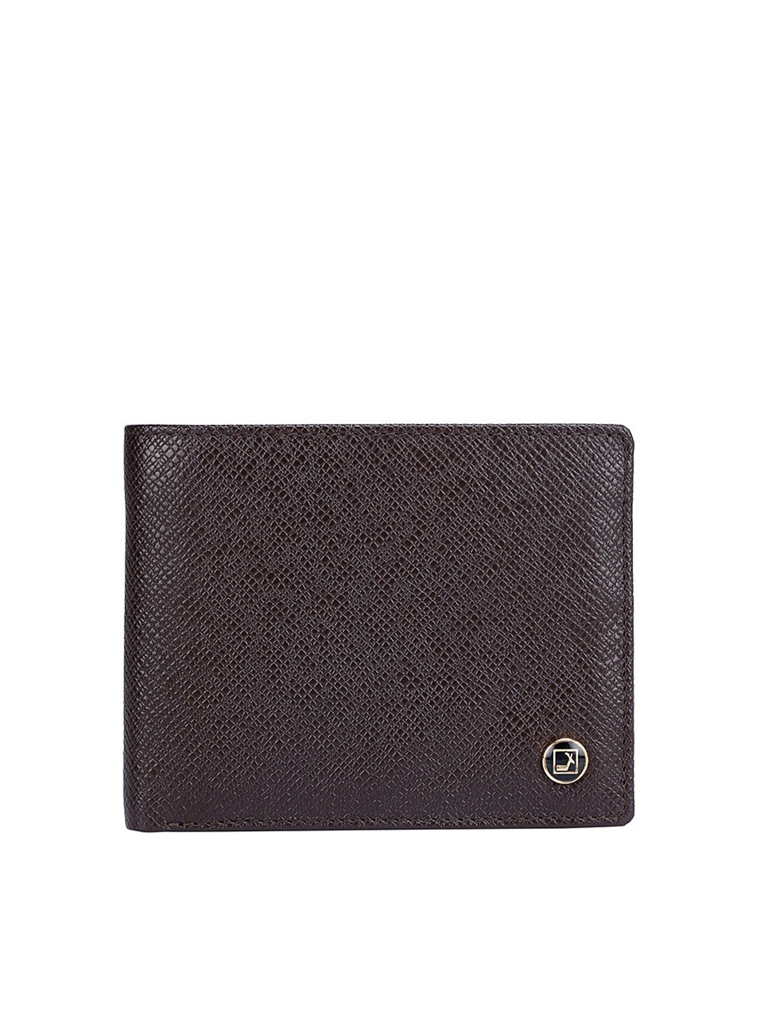 

Da Milano Men Abstract Textured Leather Two Fold Wallet, Brown