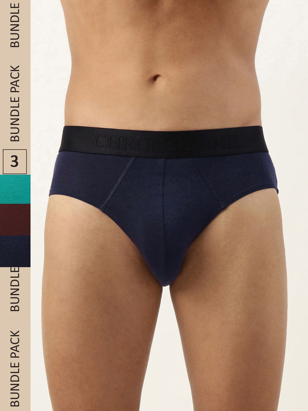 

Chromozome Men Pack of 3 Ultra-Premium Micro-Modal Briefs 8902733628150, Blue