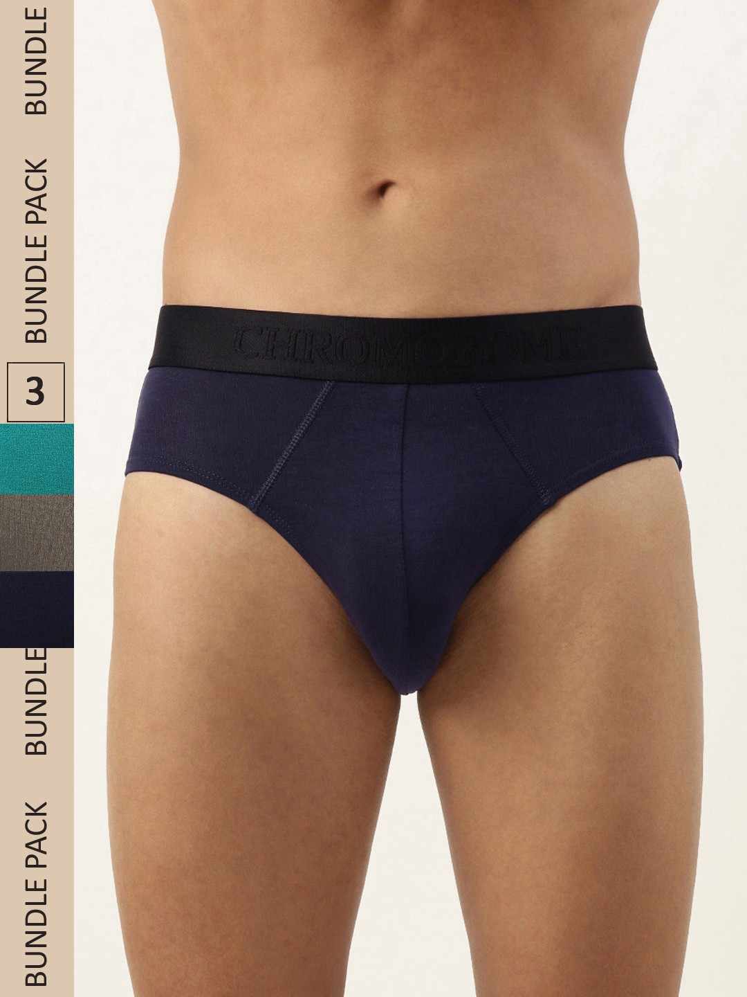

Chromozome Men Pack of 3 Ultra-Premium Micro-Modal Briefs 8902733628235, Blue
