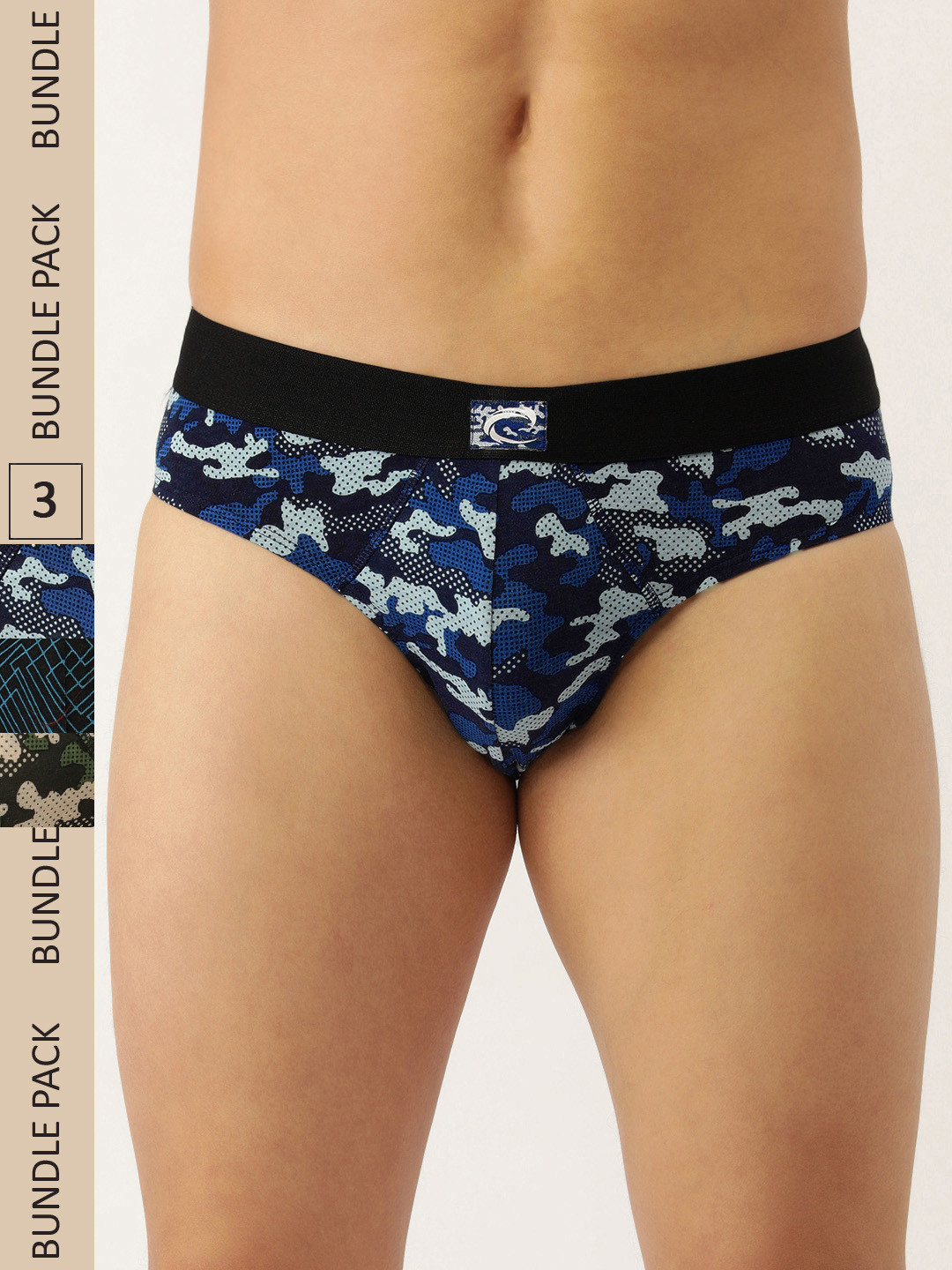 

Chromozome Men Pack Of 3 Premium Printed Briefs 8902733621854, Black