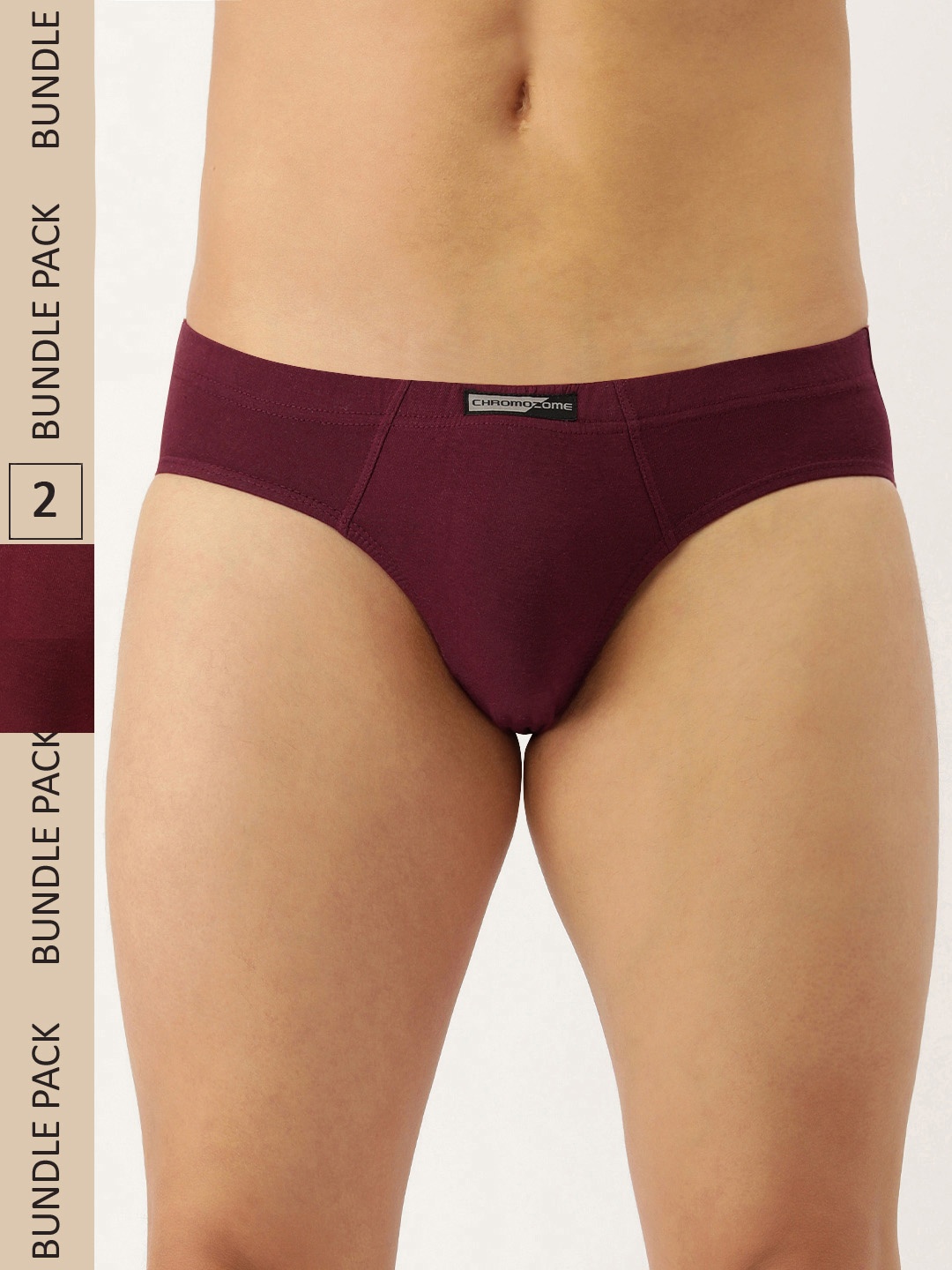 

Chromozome Men Pack Of 2 Pure Cotton Premium Mini Briefs 8902733625234, Maroon