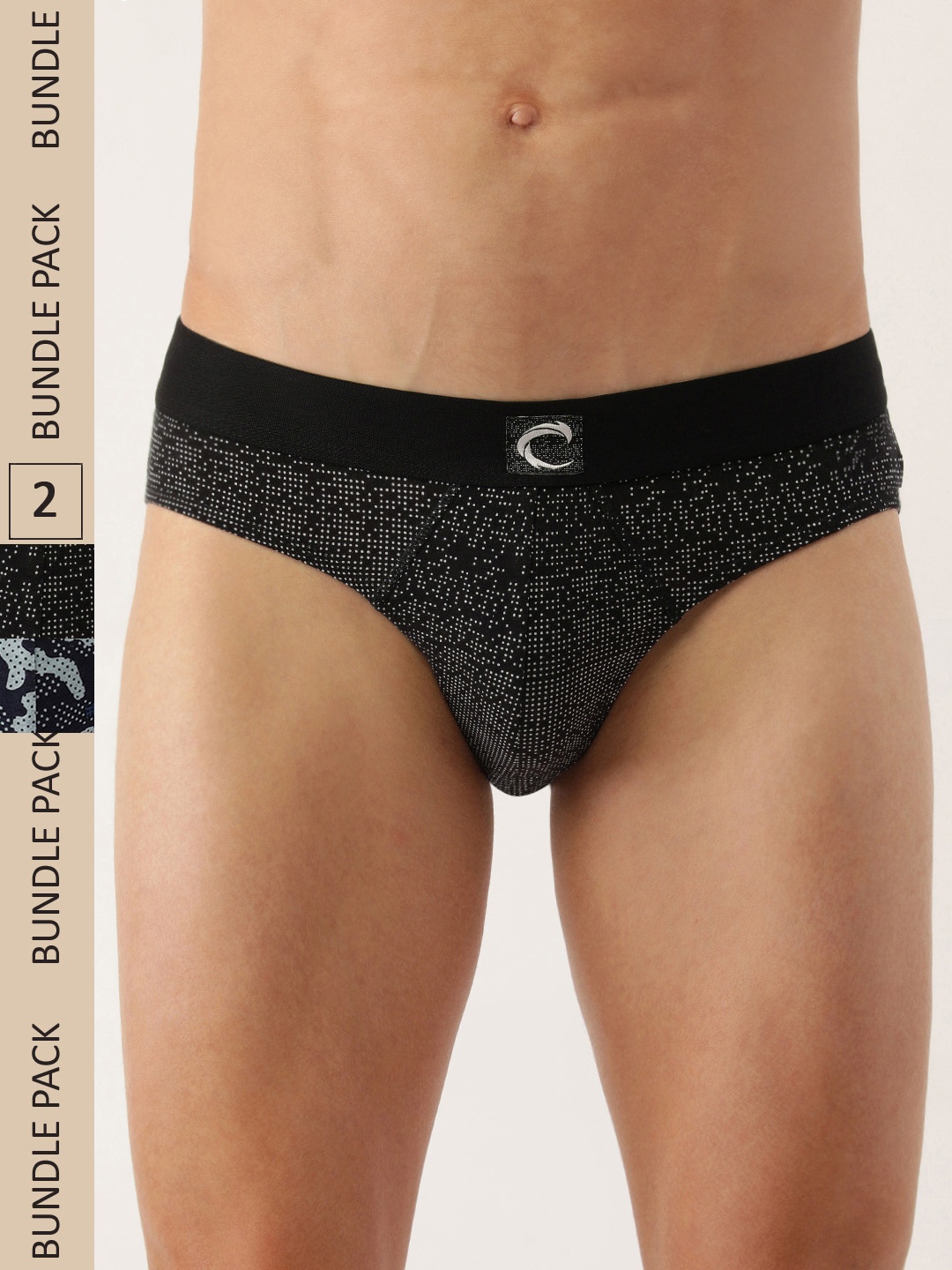 

Chromozome Men Pack of 2 Printed Cotton Briefs 8902733621250-MULTI 4, Black