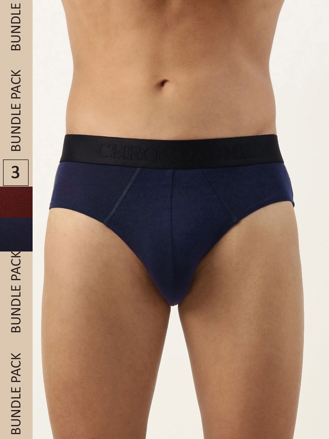 

Chromozome Men Pack of 2 Ultra-Premium Micro-Modal Briefs 8902733627832, Navy blue