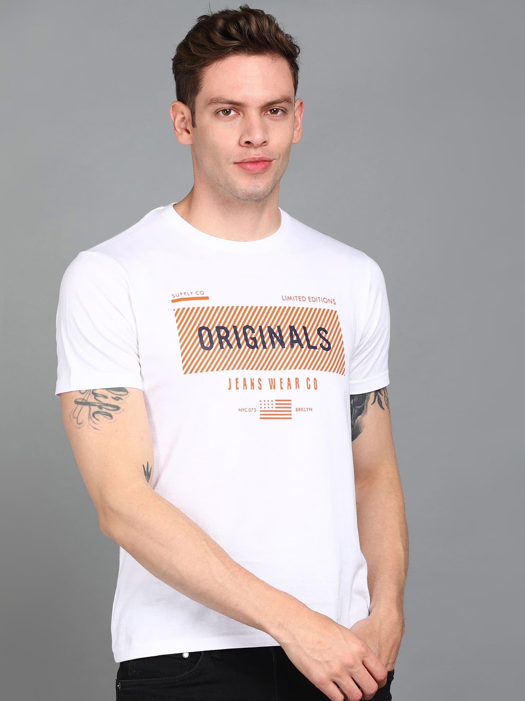 

Urbano Fashion Men Typography Printed Cotton T-shirt, White