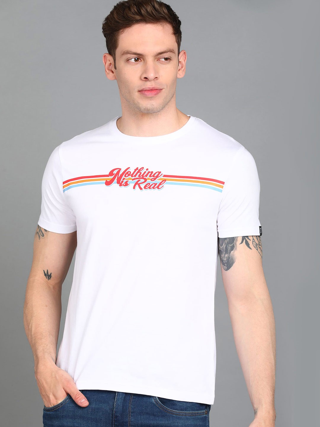 

Urbano Fashion Men Typography Printed Cotton T-shirt, White