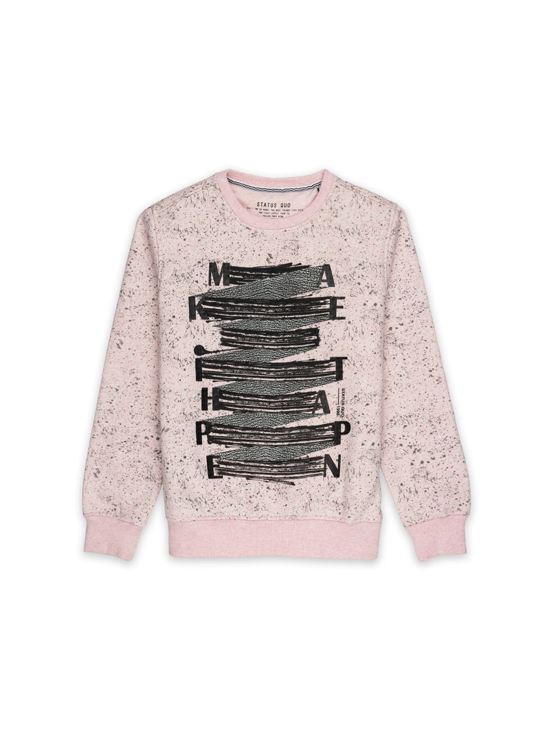 

Status Quo Boys Printed Cotton Pullover Sweatshirt, Pink