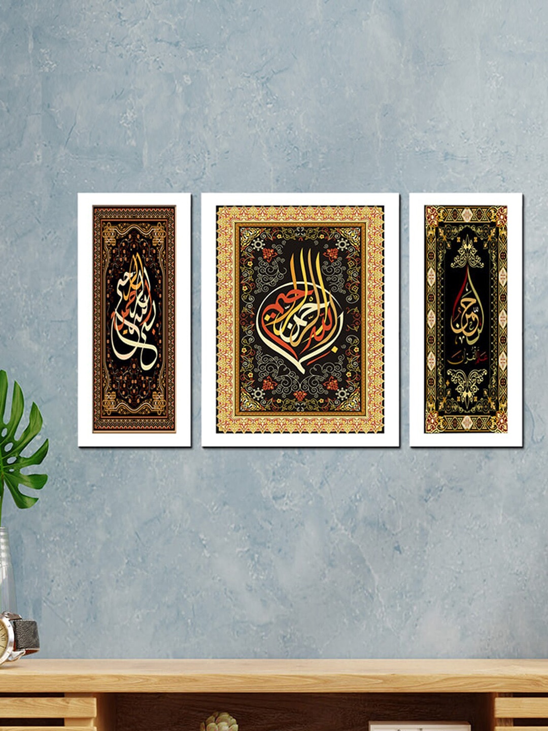 

WENS Set Of 3 White Islamic Painting Wall Art