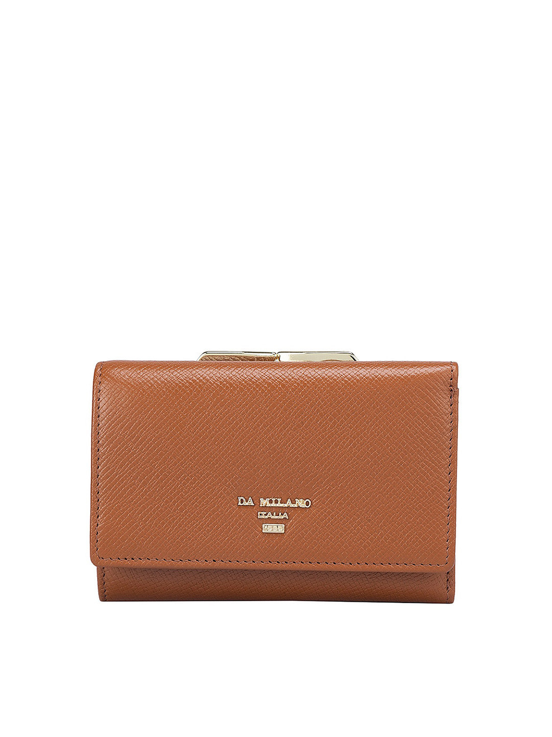 

Da Milano Women Leather Three Fold Wallet, Brown