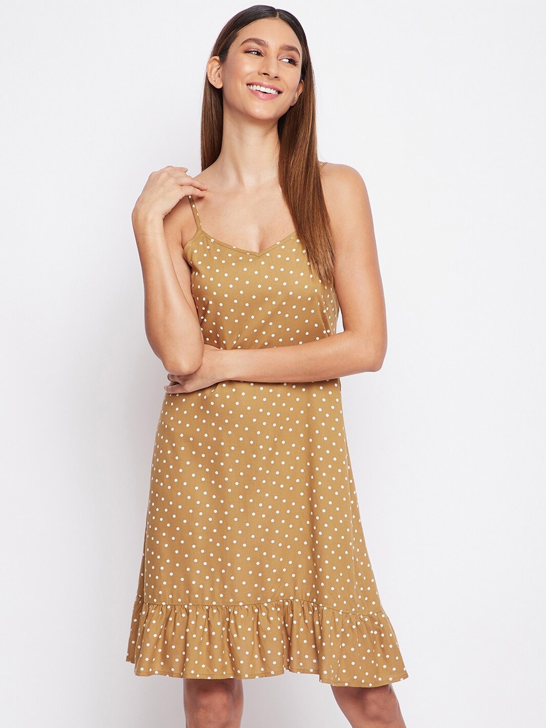 

sandy AND ritz Printed Shoulder Strape Nightdress, Brown