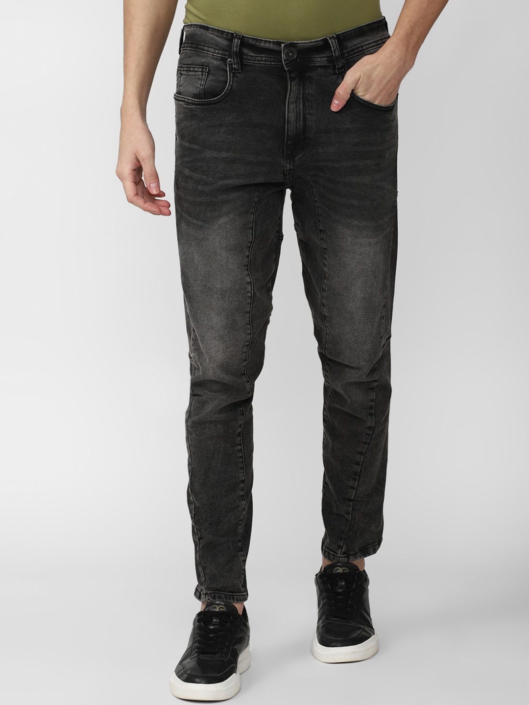 

Peter England Casuals Men Skinny Fit Heavy Fade Jeans, Grey