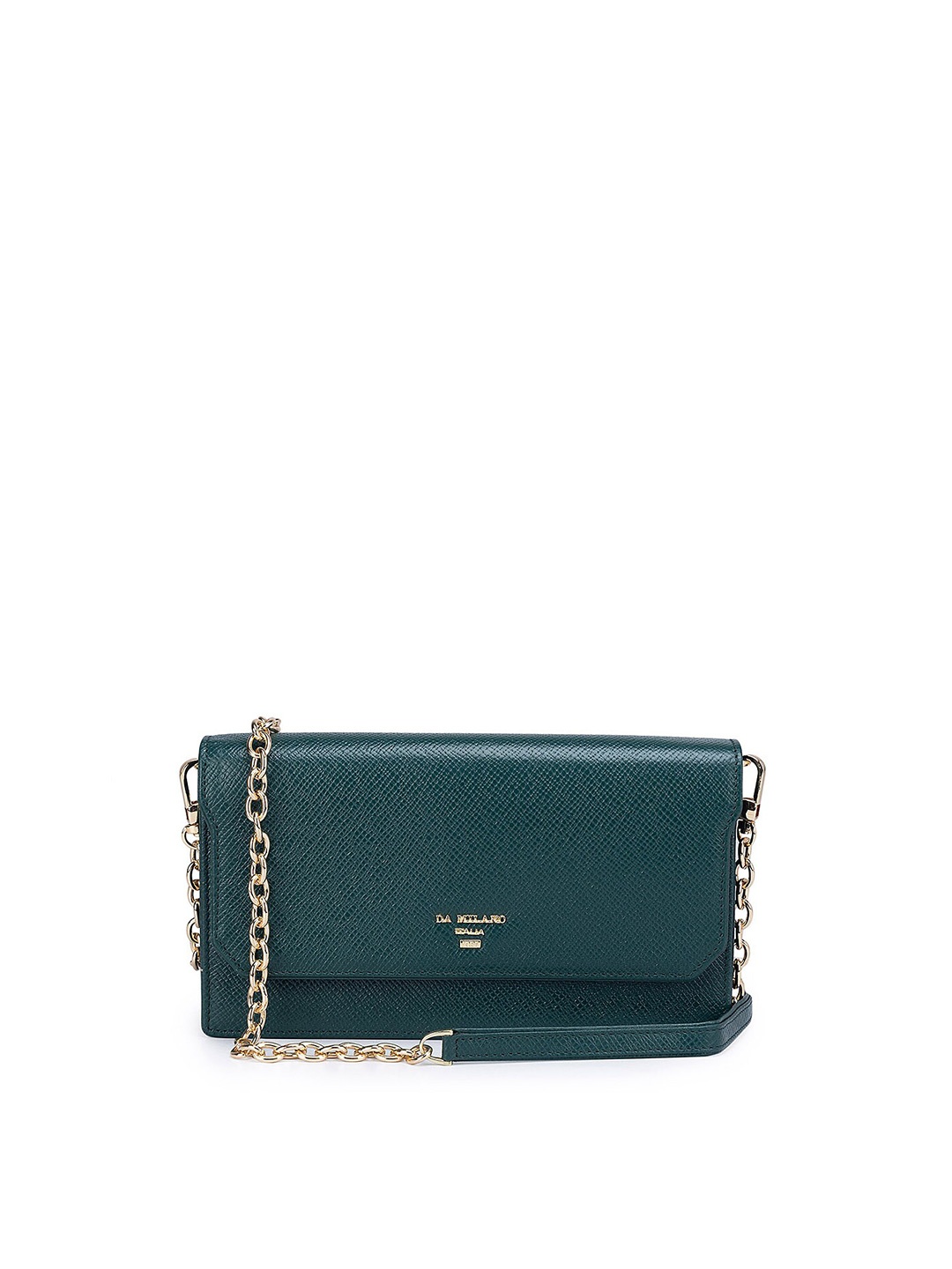 

Da Milano Textured Foldover Clutch, Teal