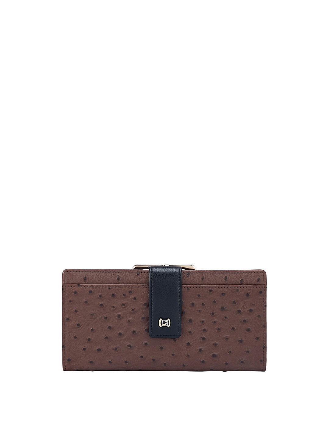 

Da Milano Women Textured Leather Two Fold Wallet, Brown