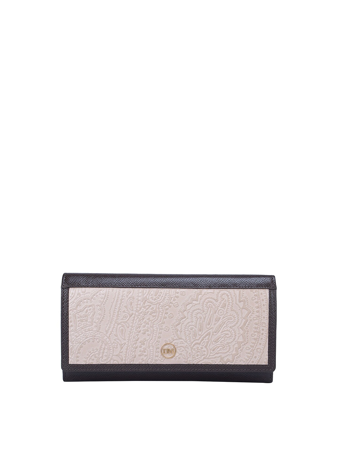 

Da Milano Women Ethnic Motifs Leather Two Fold Wallet, Brown