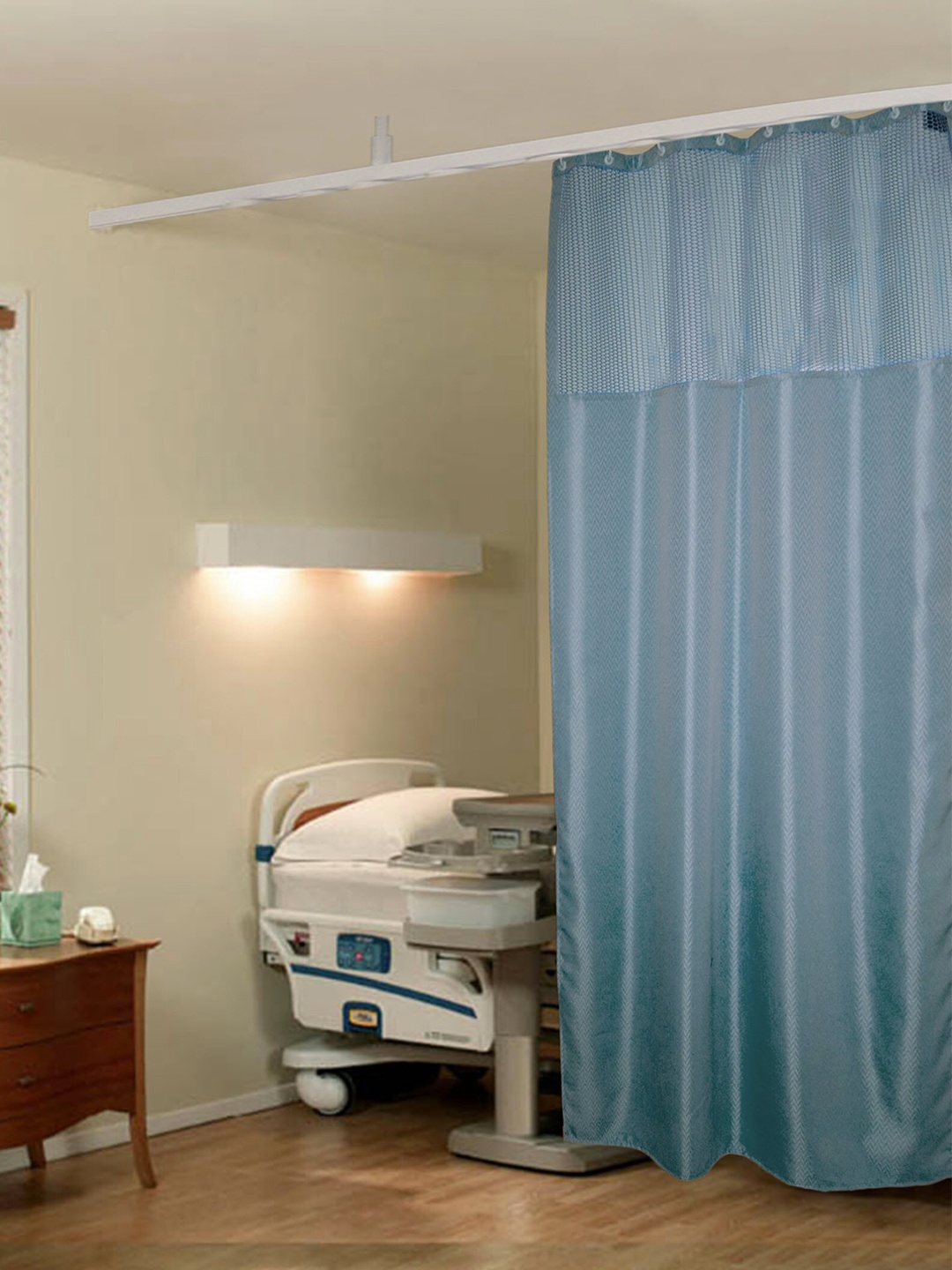 

Lushomes Blue Geometric Hospital Partition Long Door Curtain