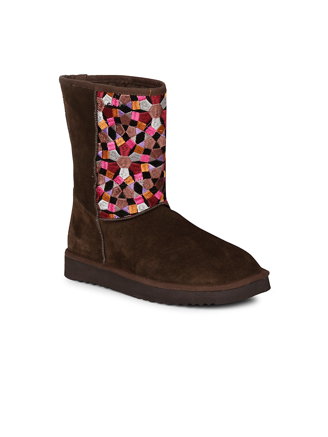 

Saint G Women Embroidered Snug Boots, Brown
