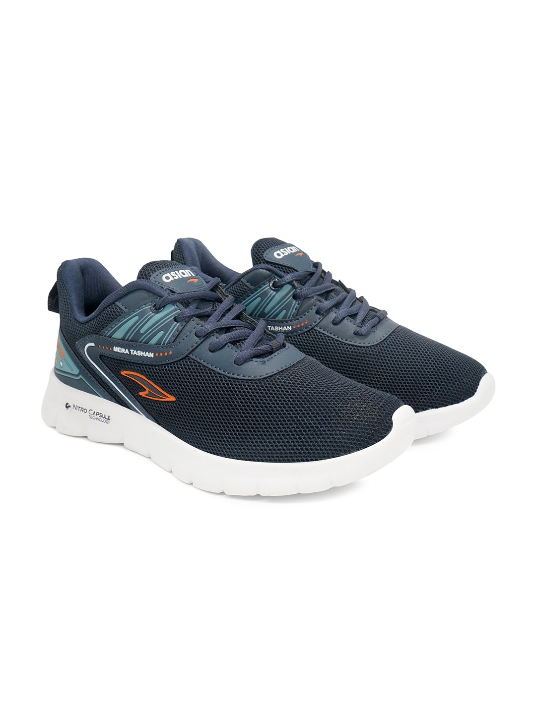 

ASIAN Men Memory Foam Running Non-Marking Sports Shoes, Navy blue