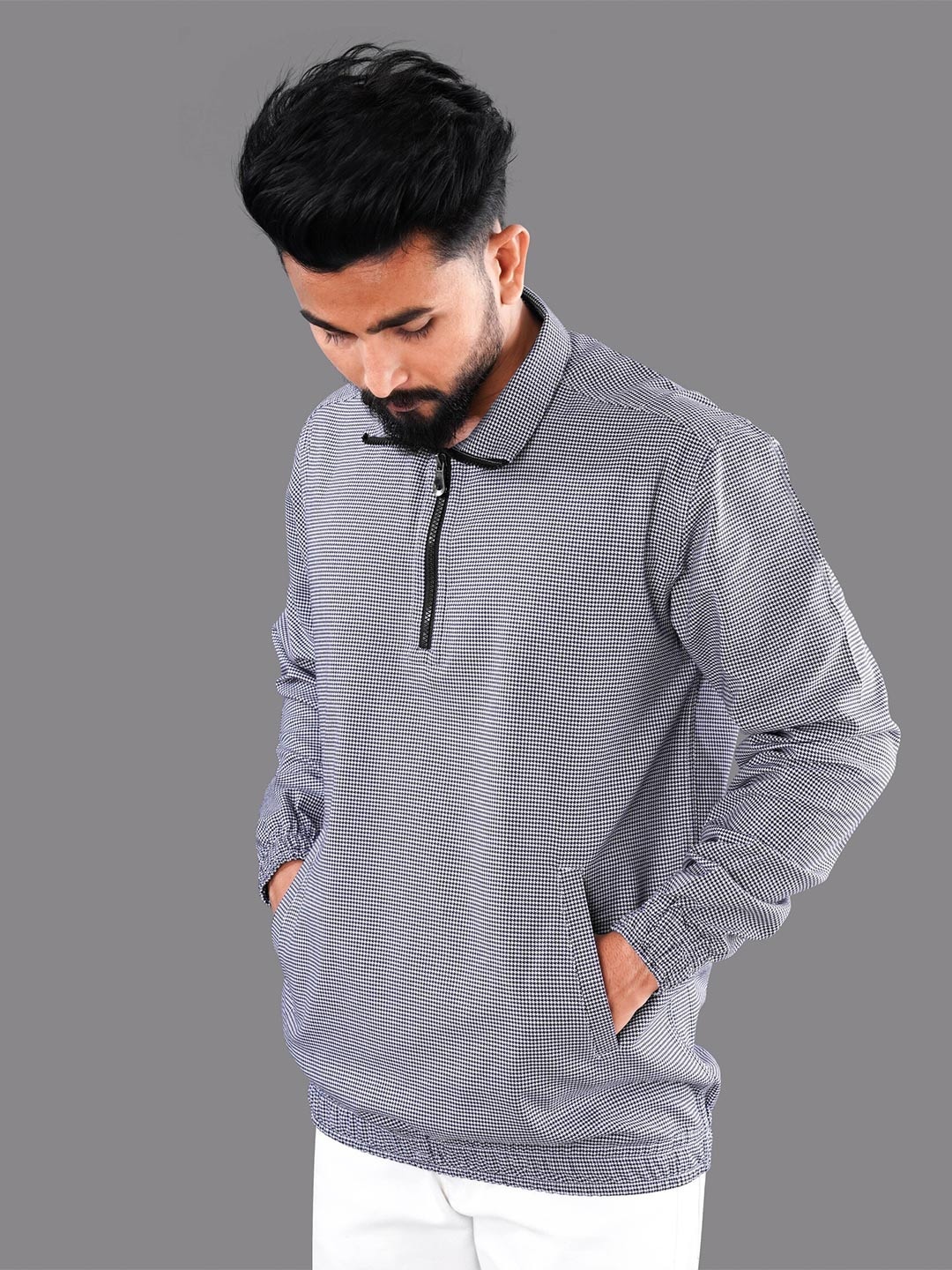 

FRENCH CROWN Men Printed Cotton Sweatshirt, White