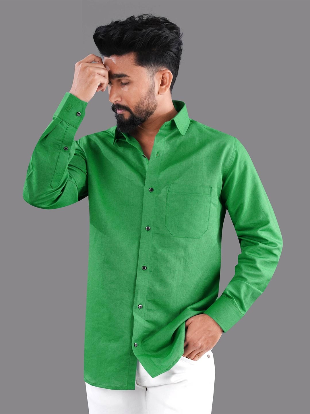 

FRENCH CROWN Men Casual Shirt, Green