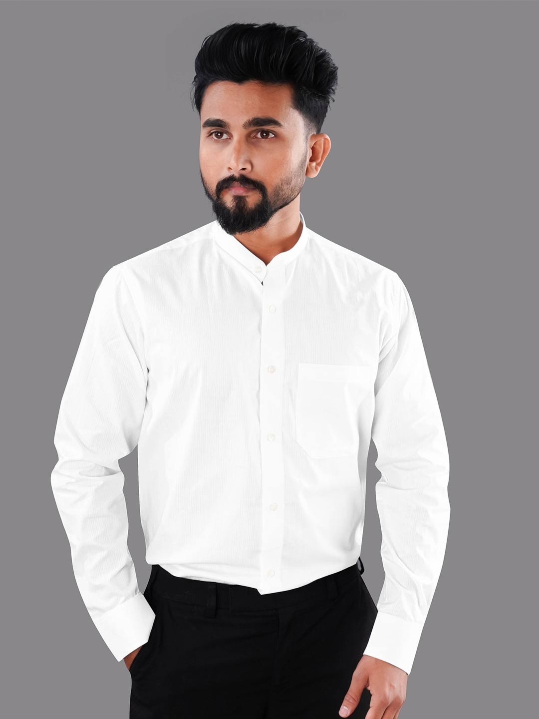 

FRENCH CROWN Men Standard Formal Cotton Shirt, White