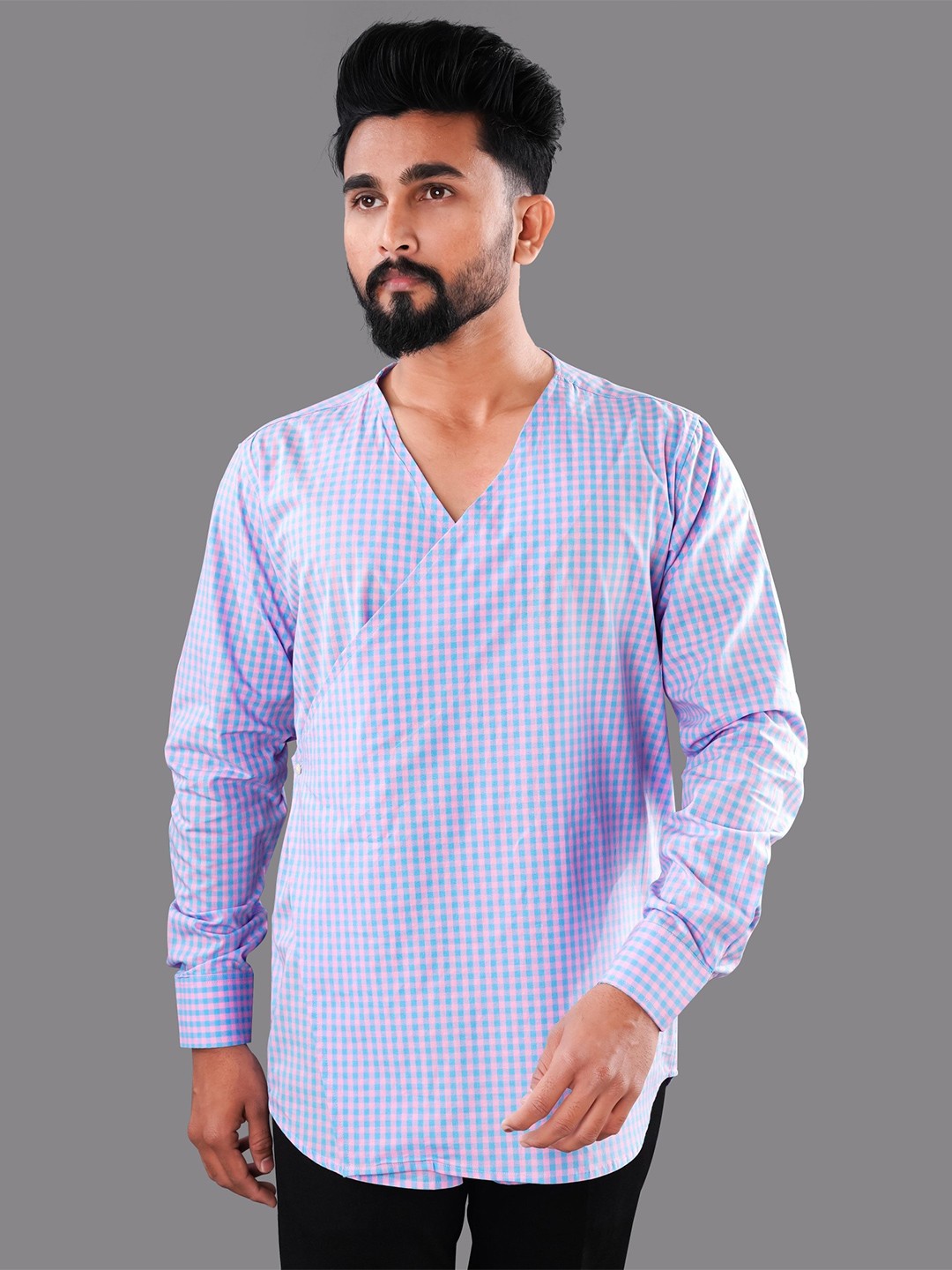 

FRENCH CROWN Men Standard Striped Cotton Designer Shirt, Blue