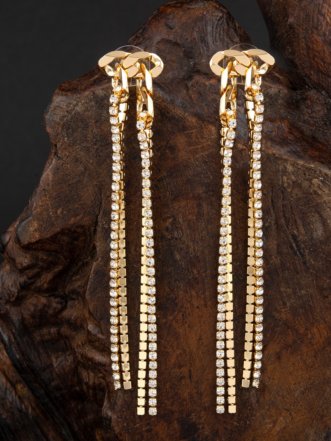 

E2O Gold-Plated Contemporary Drop Earrings